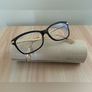 Jimmy Choo Black Frame Glasses with Gold Temples